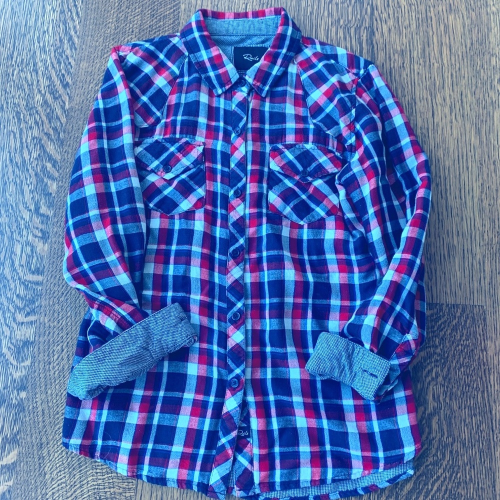 Rails Kendra blue and red plaid shirt